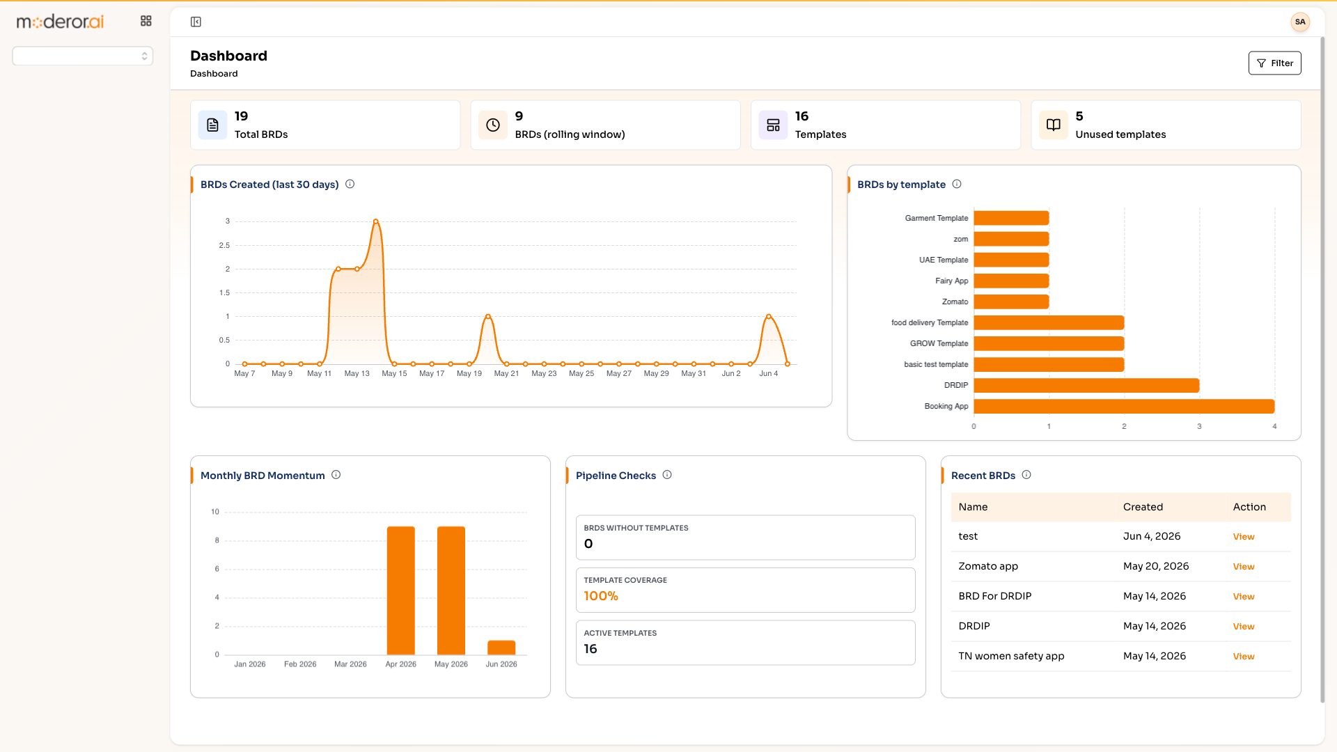 APPcelerate Suite interface in Moderor.ai